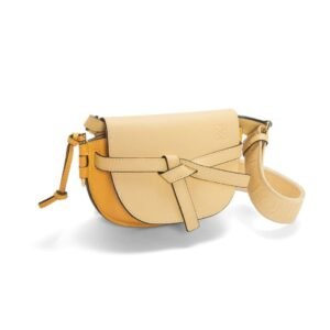 LOEWE GATE DUAL MINI BAG IN SOFT CALFSKIN AND JACQUARD
