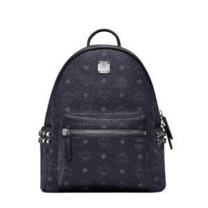 MCM SMALL STARK SIDE STUDS BACKPACK IN VISETOS BLACK