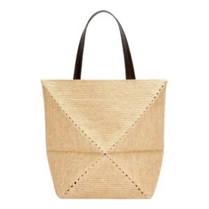 LOEWE XL PUZZLE FOLD TOTE BAG IN RAFFIA