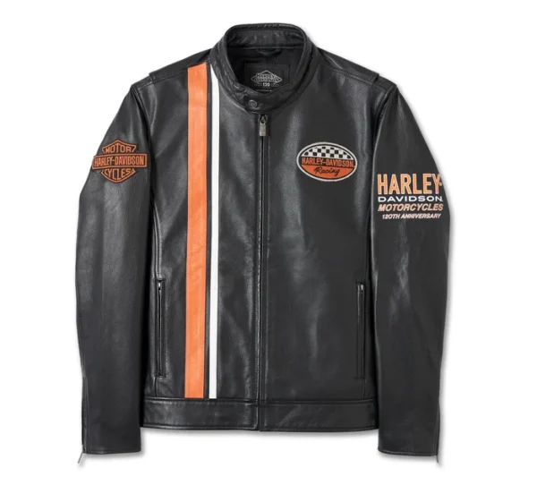 Harley Davidson Men's 120th Anniversary Leather Jacket - Image 2