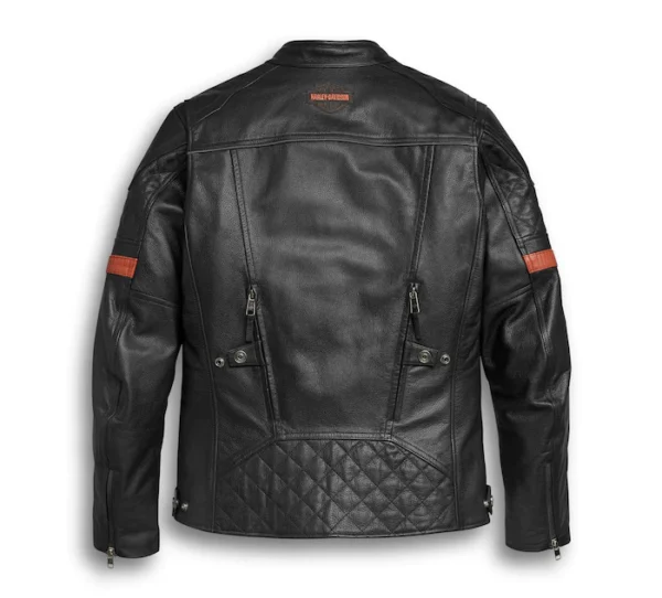 HARLEY DAVIDSON MEN'S VANOCKER WATERPROOF TRIPLE VENT SYSTEM LEATHER JACKET - Image 2