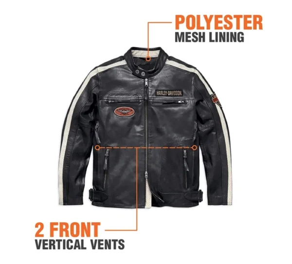 HARLEY DAVIDSON MEN'S COMMAND LEATHER JACKET - Image 3