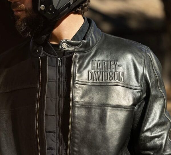 HARLEY DAVIDSON MENS HD CAFE RACER LEATHER JACKET - Image 3