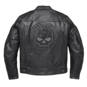 HARLEY DAVIDSON MEN’S REFLECTIVE SKULL LEATHER JACKET