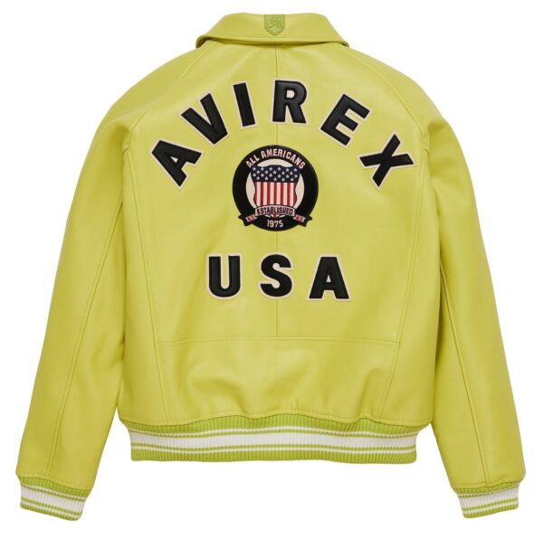 AVIREX LEATHER JACKET YELLOW - Image 2