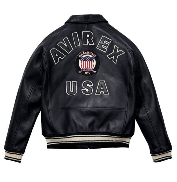 Avirex Leather Jacket Hunter Jet Black - Image 2