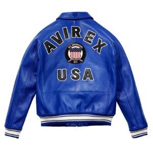 Avirex Leather Jacket Blue