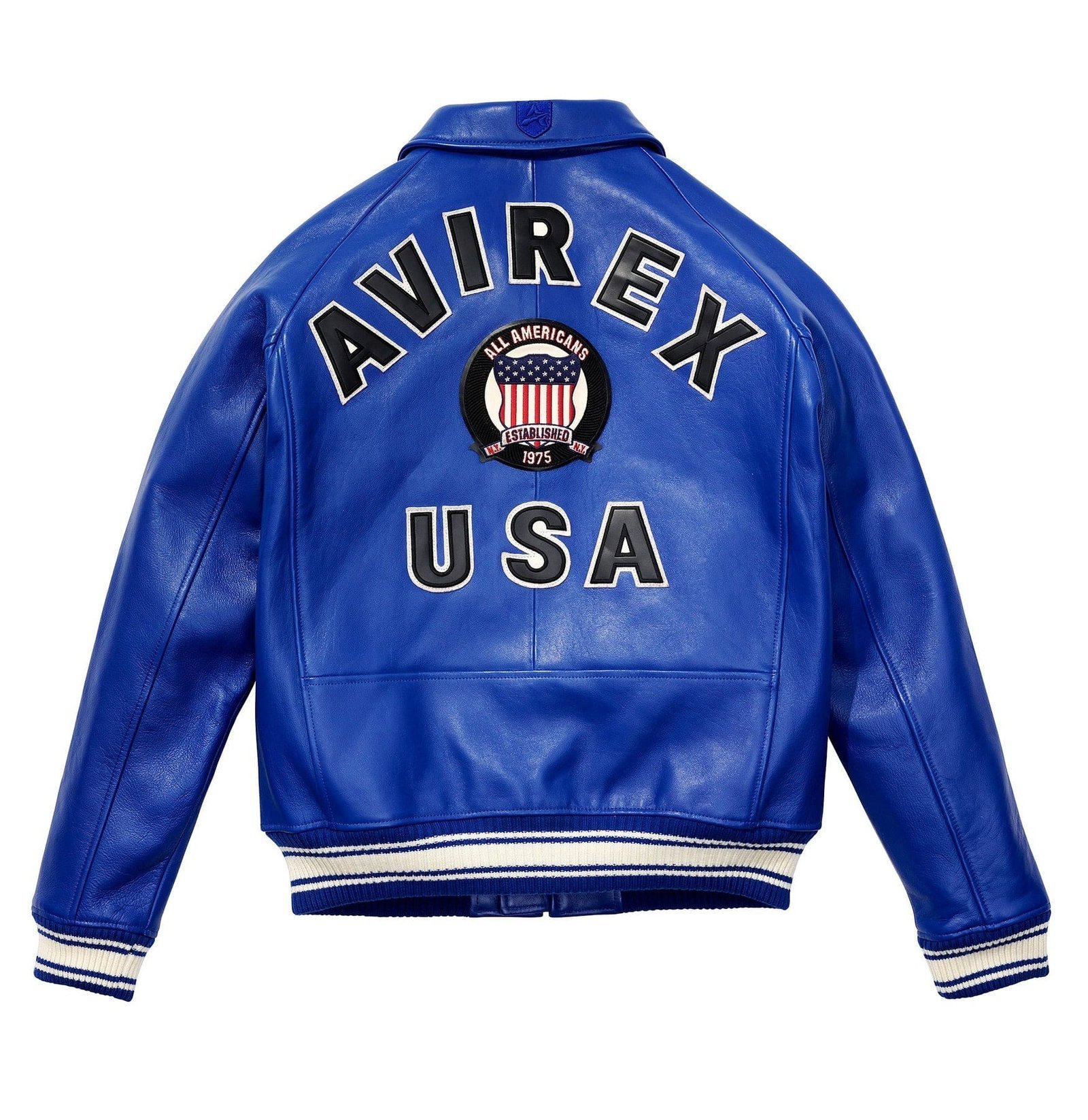 Avirex Leather Jacket Blue - Image 2