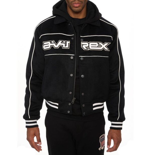 AVIREX WOOLRIDER JACKET BLACK & WHITE - Image 3