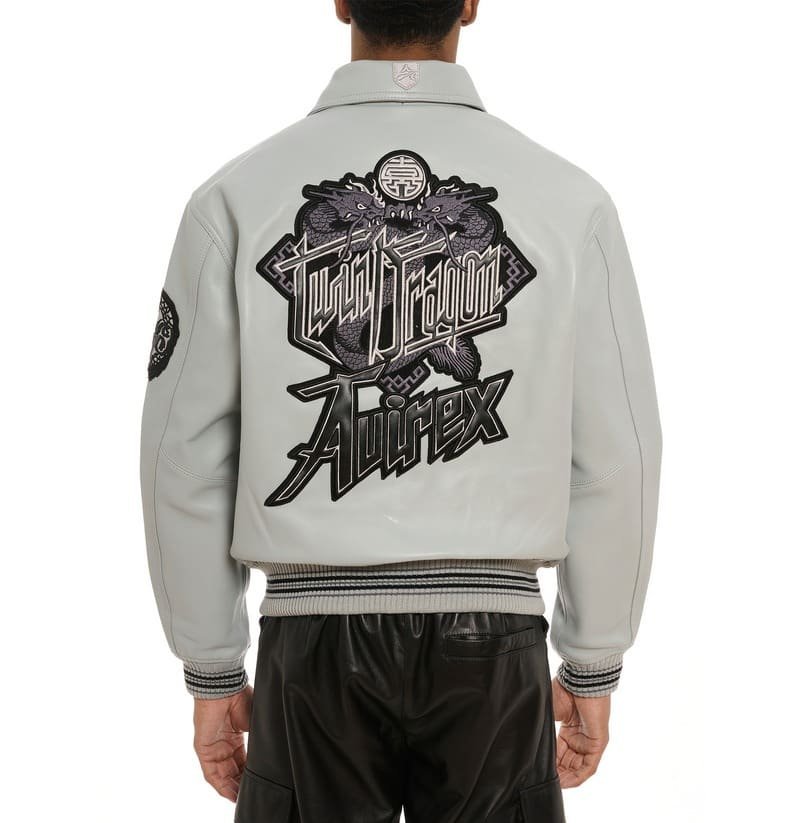 Avirex Limited Edition Twin Dragon Leather Jacket - Image 4