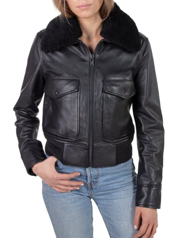 Women's Cowhide Bomber Jacket