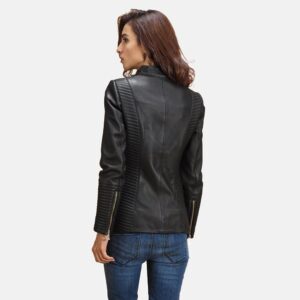 Haley Ray Black Leather Biker Jacket