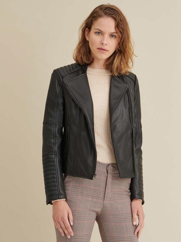 QUILTED LEATHER MOTO POPPY JUNO