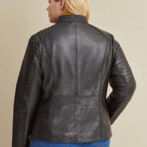 Plus Size Quilted Leather Jacket