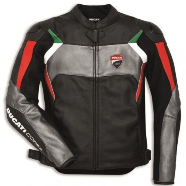 DUCATI MENS LEATHER MOTORCYCLE JACKET CORSE C3