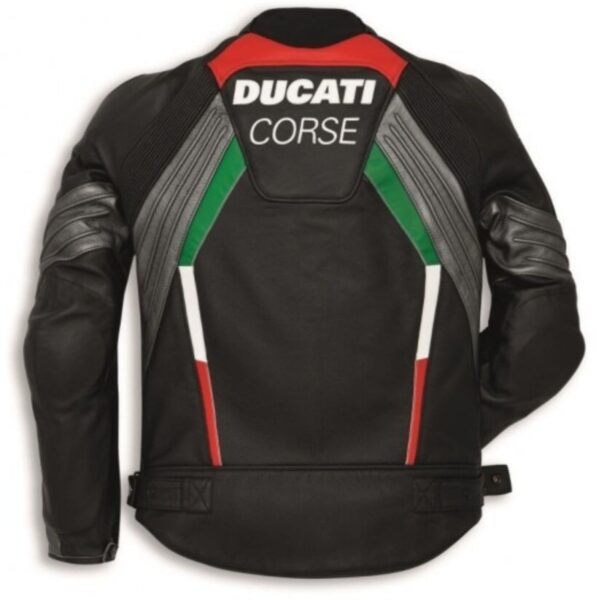 DUCATI MENS LEATHER MOTORCYCLE JACKET CORSE C3 - Image 2