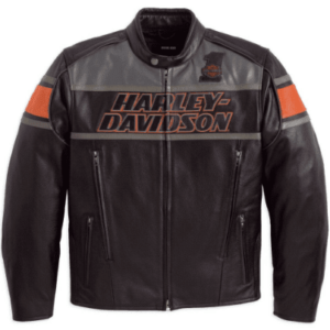 HARLEY DAVIDSON MEN’S BLACK BIKER MOTORCYCLE GENUINE LEATHER JACKET