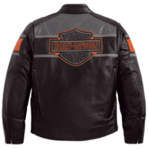 HARLEY DAVIDSON MEN’S BLACK BIKER MOTORCYCLE GENUINE LEATHER JACKET