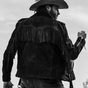 Brown Fringe Suede Leather Jacket Men