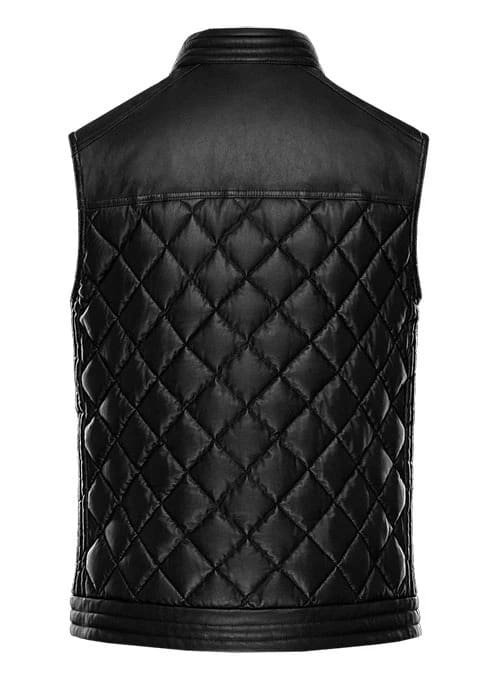 BOMBER STYLE LEATHER VEST - Image 2