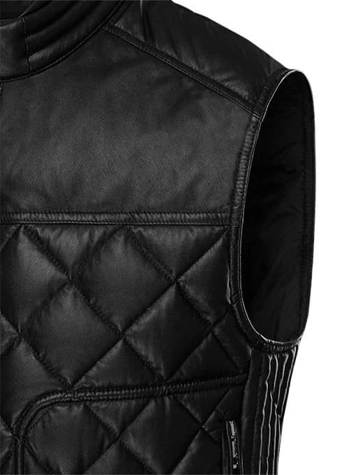 BOMBER STYLE LEATHER VEST - Image 3