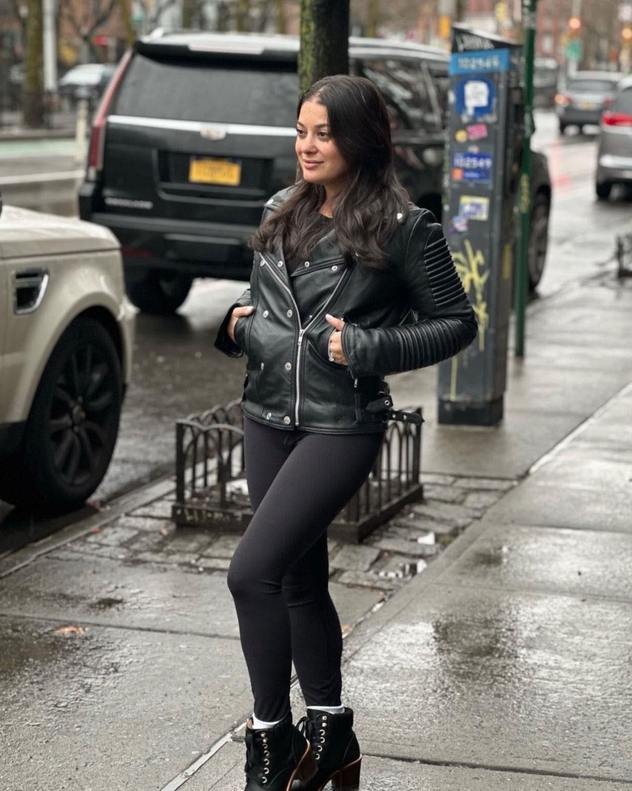 WOMEN LEATHER- BLACK BIKER RIBBLES (LOREN BROVARNIK EDITION)