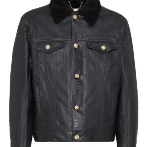 BILLIONAIRE LEATHER JACKET WITH PYTHON LUXURY