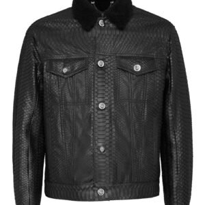 BILLIONAIRE LEATHER JACKET WITH PYTHON LUXURY