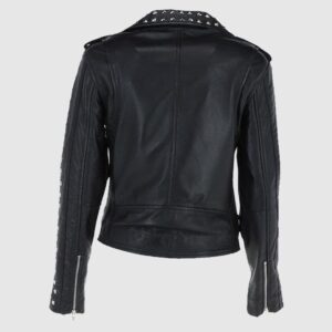 Rock Rebel Leather Studded Biker Jacket Black