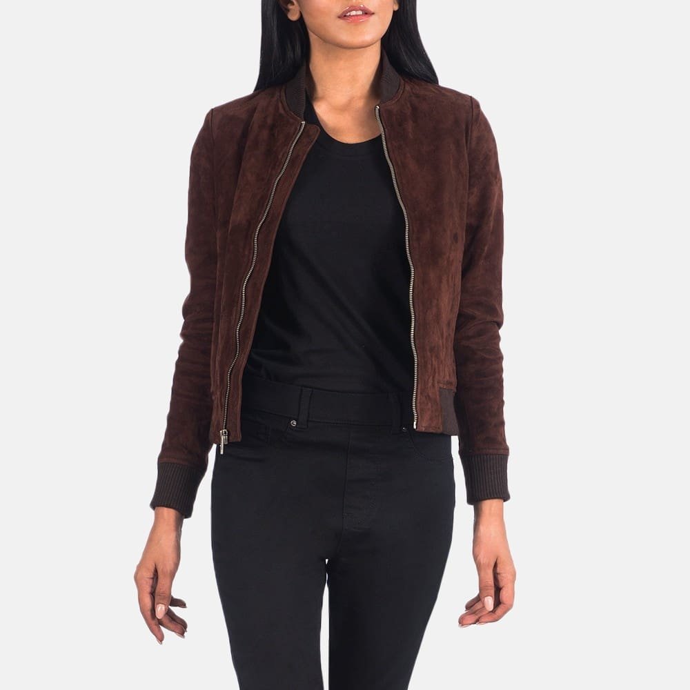 Bliss Leather Bomber Jacket - Image 20