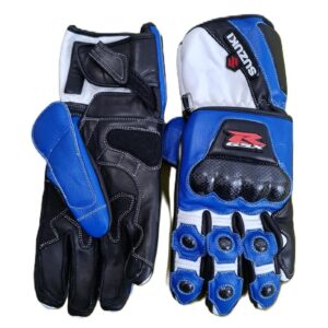 SUZUKI GSXR MOTORBIKE RACING LEATHER GLOVES