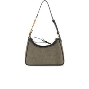 BALMAIN B-ARMY CANVAS BAG WITH LEATHER INSERTS