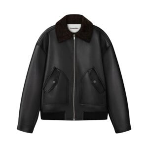NANUSHKA LUDE BONDED SHEARLING JACKET BLACK