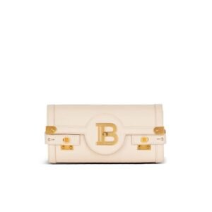 BALMAIN B-BUZZ POUCH 23 LEATHER CLUTCH