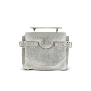 BALMAIN B-BUZZ 23 FADED DENIM BAG