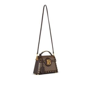 BALMAIN B-BUZZ DYNASTY BAG IN MINI MONOGRAM CANVAS