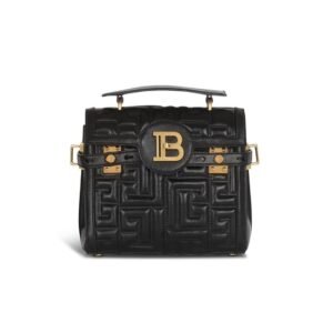 BALMAIN B-BUZZ 23 QUILTED LEATHER BAG