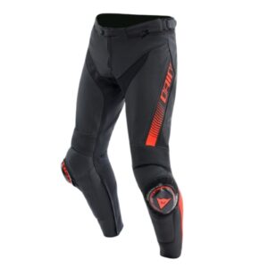 DAINESE SUPER SPEED LEATHER PANTS BLACK FLUO