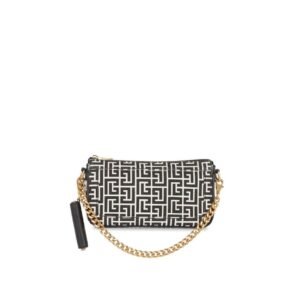 BALMAIN MONOGRAM CANVAS B-ARMY CLUTCH BAG