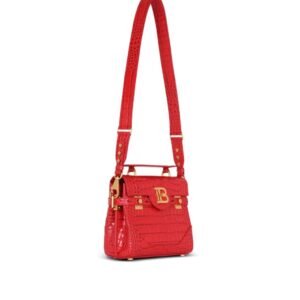 BALMAIN B-BUZZ 23 BAG IN CROCODILE-PRINT LEATHER