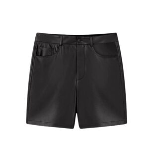 NANUSHKA NOVAN OKOBOR ALT-LEATHER SHORTS BLACK