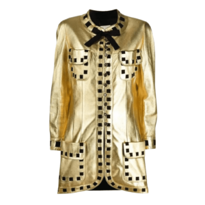 Gold Leather Coat Women