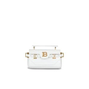 BALMAIN B-BUZZ 19 BAG IN CROCODILE EFFECT-EMBOSSED LEATHER