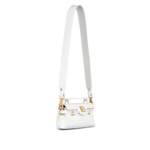 BALMAIN B-BUZZ 19 BAG IN CROCODILE EFFECT-EMBOSSED LEATHER