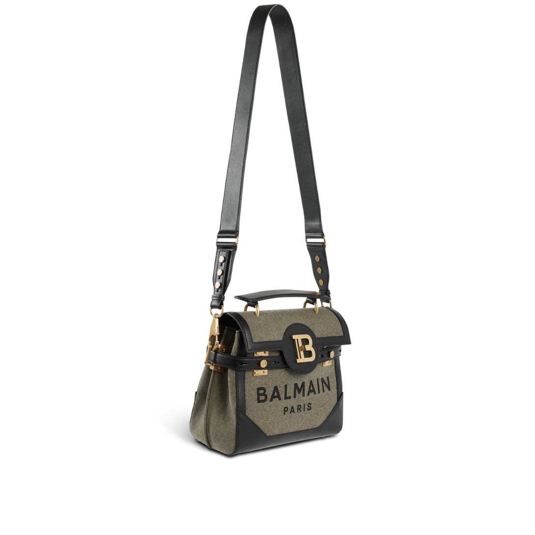 BALMAIN CANVAS B-BUZZ 23 BAG WITH LEATHER PANELS - Image 2