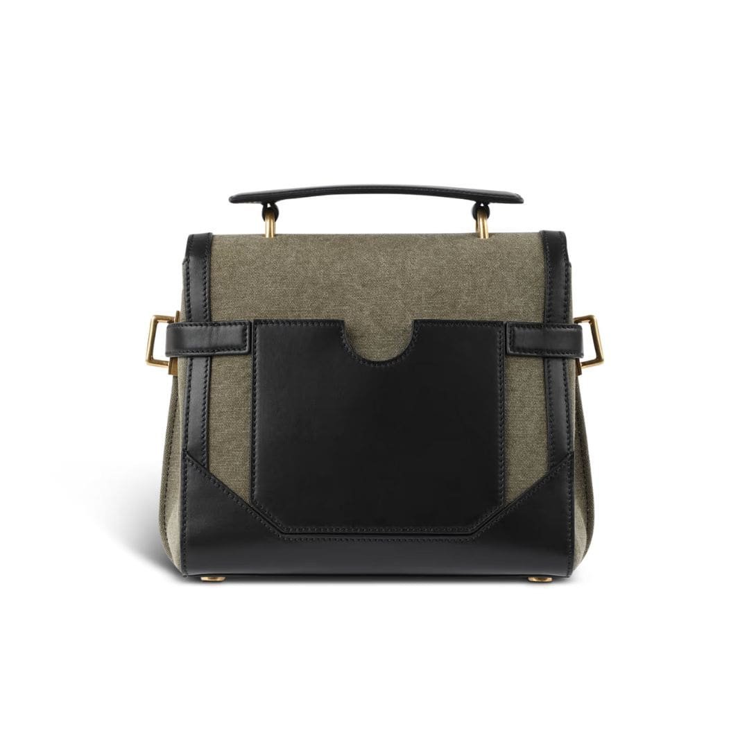 BALMAIN CANVAS B-BUZZ 23 BAG WITH LEATHER PANELS - Image 3