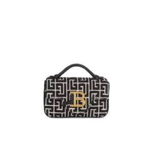 BALMAIN B-BUZZ MINI MONOGRAMMED JACQUARD BAG