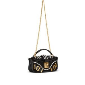 BALMAIN BLAZE POUCH BAG IN BEADED LEATHER