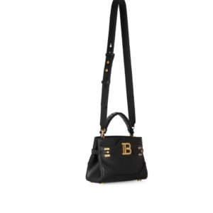 BALMAIN B-BUZZ 22 TOP HANDLE LEATHER BAG