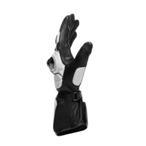 DAINESE IMPETO GOATSKIN LEATHER BLACK WHITE RACE MOTORCYCLE GLOVES